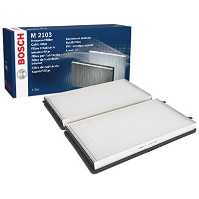Bosch M2103 standardní interiérový filtr filtruje pyl a prach náhradní filtr pro lepší kvalitu vzduchu v interiéru vozidla sada se 2 filtry Bosch M2103 standardní interiérový filtr filtruje pyl a prach náhradní filtr pro lepší kvalitu vzduchu v interiéru vozidla sada se 2 filtry