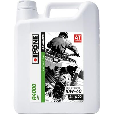 IPONE Quad 4-Takt Öl ATV 4000 RS 10W40-4 Liter halbsynthetisch mit Estern Außergewöhnliche Verschleißfestigkeit, schwarz IPONE Quad 4-Takt Öl ATV 4000 RS 10W40-4 Liter halbsynthetisch mit Estern Außergewöhnliche Verschleißfestigkeit, schwarz