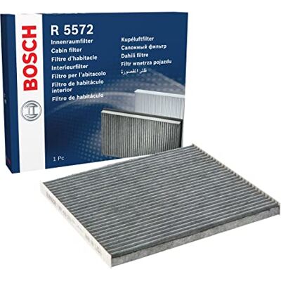 Bosch R5572 Aktivkohle Innenraumfilter filtert Gerüche, Pollen und Staub Ersatzfilter für bessere Luftqualität im Fahrzeuginnenraum Bosch R5572 Aktivkohle Innenraumfilter filtert Gerüche, Pollen und Staub Ersatzfilter für bessere Luftqualität im Fahrzeuginnenraum