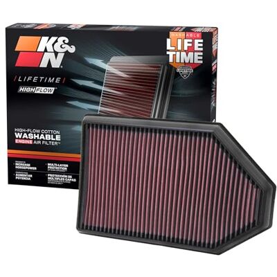 K&N Vzduchový filtr 33-2460: vysoký výkon, prémie, omyvatelný, náhradní filtr, zvýšený výkon, 2011-2019 (Charger, Challenger, 300) K&N Vzduchový filtr 33-2460: vysoký výkon, prémie, omyvatelný, náhradní filtr, zvýšený výkon, 2011-2019 (Charger, Challenger, 300)