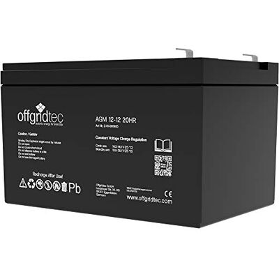 Offgridtec AGM 12Ah 20HR 12V solární baterie VRLA, hlubokocyklická AGM paměť pro solární a hybridní zařízení, 4,75 mm / 0,8 mm ploché konektory, nízké samovybíjení, zabezpečená proti vytečení, 3letá Offgridtec AGM 12Ah 20HR 12V solární baterie VRLA, hlubokocyklická AGM paměť pro solární a hybridní zařízení, 4,75 mm / 0,8 mm ploché konektory, nízké samovybíjení, zabezpečená proti vytečení, 3letá