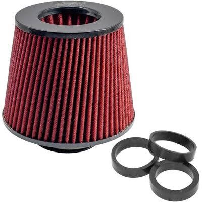 Simoni Racing FSR/UA Helicoidal Double Cone Filter, Chrome Cap, Red Cotton Simoni Racing FSR/UA Helicoidal Double Cone Filter, Chrome Cap, Red Cotton