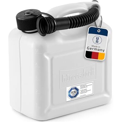 hünersdorff Kanystr na pohonné hmoty 811310 Standard 5l pro benzín, naftu a jiné nebezpečné zboží, homologace UN, vyrobeno v Německu, testováno TÜV, bílý hünersdorff Kanystr na pohonné hmoty 811310 Standard 5l pro benzín, naftu a jiné nebezpečné zboží, homologace UN, vyrobeno v Německu, testováno TÜV, bílý