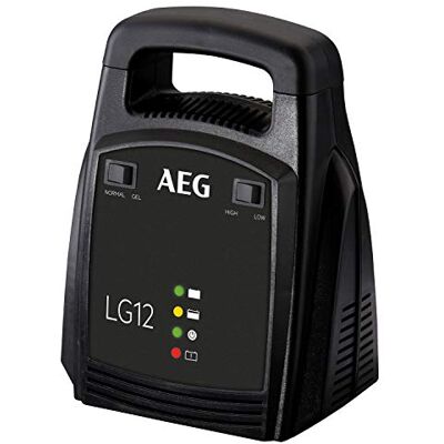 AEG Nabíječka baterií LG 12, pro 12V autobaterie, 12 A, s ochrannou funkcí, 4stupňový LED ukazatel stavu nabití, udržovací nabíjení, černá AEG Nabíječka baterií LG 12, pro 12V autobaterie, 12 A, s ochrannou funkcí, 4stupňový LED ukazatel stavu nabití, udržovací nabíjení, černá