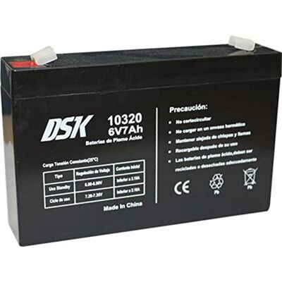 Dsk Baterie AGM 6 V 7,0 Ah – bezúdržbová, nabíjecí – univerzální adaptér F1/F2 – pro USV/UPS, poplašná zařízení, dětská vozidla, černá Dsk Baterie AGM 6 V 7,0 Ah – bezúdržbová, nabíjecí – univerzální adaptér F1/F2 – pro USV/UPS, poplašná zařízení, dětská vozidla, černá