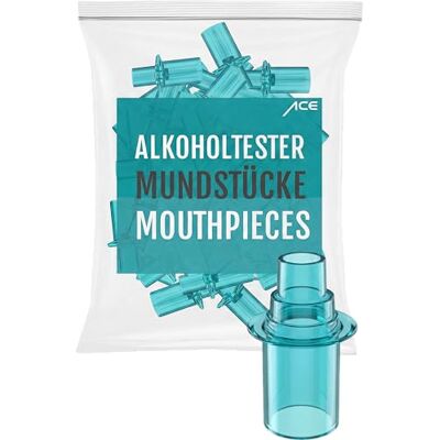 ACE Náústky pro alkoholový tester pro AL 5500 Plus, II Basic Plus, AF-33, One, X a mnoho dalšího 25 kusů, tyrkysová ACE Náústky pro alkoholový tester pro AL 5500 Plus, II Basic Plus, AF-33, One, X a mnoho dalšího 25 kusů, tyrkysová