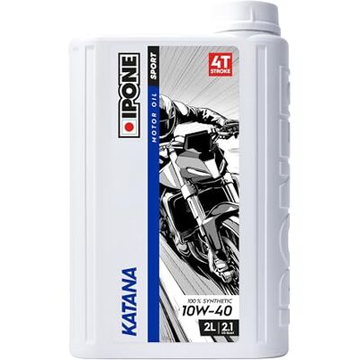 IPONE – Motorový olej pro motocykl 4taktní 10W40 Katana – 2litrový obal 100% syntetický velmi vysoký výkon jemná a rychlá výměna převodů ochrana při vysokých otáčkách motoru IPONE – Motorový olej pro motocykl 4taktní 10W40 Katana – 2litrový obal 100% syntetický velmi vysoký výkon jemná a rychlá výměna převodů ochrana při vysokých otáčkách motoru