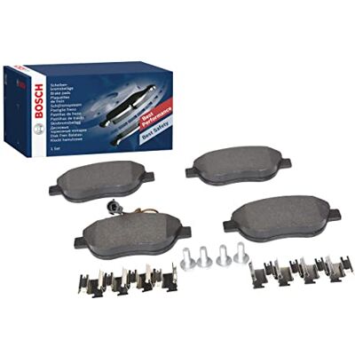 Bosch BP338 přední brzdové destičky do auta kvalita pro tiché brzdění s minimálním prachem certifikace ECE-R90 bez mědi 1 sada se 4 brzdovými destičkami s příslušenstvím Bosch BP338 přední brzdové destičky do auta kvalita pro tiché brzdění s minimálním prachem certifikace ECE-R90 bez mědi 1 sada se 4 brzdovými destičkami s příslušenstvím
