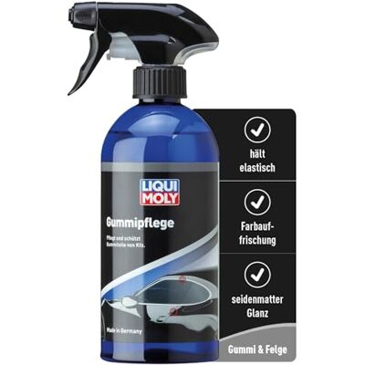 Liqui Moly Péče o gumu, výr. č.: 1538 I 500 ml guma sprej na autorohože, pneumatiky, těsnění apod. I Ochrana a péče s hedvábně matným leskem I bez silikonu I péče o auto pro úpravu vozidel Liqui Moly Péče o gumu, výr. č.: 1538 I 500 ml guma sprej na autorohože, pneumatiky, těsnění apod. I Ochrana a péče s hedvábně matným leskem I bez silikonu I péče o auto pro úpravu vozidel