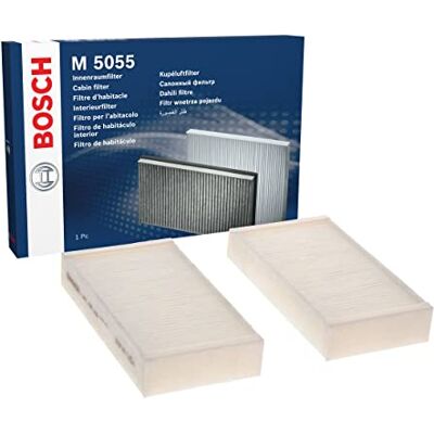Bosch M5055 standardní interiérový filtr filtruje pyl a prach náhradní filtr pro lepší kvalitu vzduchu v interiéru vozidla sada se 2 filtry Bosch M5055 standardní interiérový filtr filtruje pyl a prach náhradní filtr pro lepší kvalitu vzduchu v interiéru vozidla sada se 2 filtry