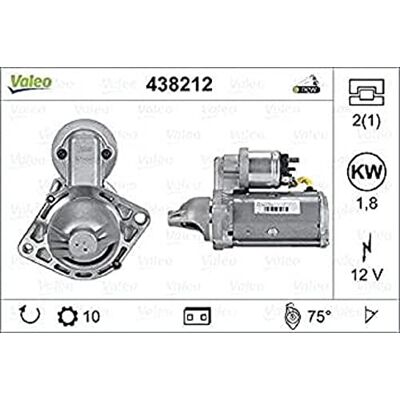 Valeo -438212-Startér -- Jmenovitý výkon: 1,8 kW Stop & Start: NO počet zubů: 10 zubů napětí: 12 V Směr otáčení: CLOCKWISE Valeo -438212-Startér -- Jmenovitý výkon: 1,8 kW Stop & Start: NO počet zubů: 10 zubů napětí: 12 V Směr otáčení: CLOCKWISE