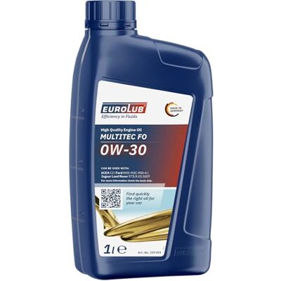 Eurolub MULTITEC FO 0W-30 motorový olej, 1 litr, černý Eurolub MULTITEC FO 0W-30 motorový olej, 1 litr, černý
