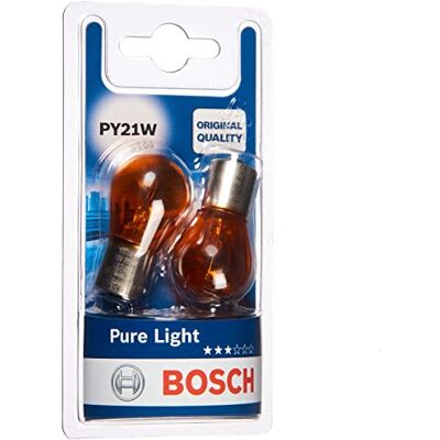 Bosch PY21W Pure Light halogenová žárovka pro automobilový světlomet, 12 V 21 W, v originální kvalitě patice žárovky typu BAU15s balení 2 ks náhradních žárovek do světlometů Bosch PY21W Pure Light halogenová žárovka pro automobilový světlomet, 12 V 21 W, v originální kvalitě patice žárovky typu BAU15s balení 2 ks náhradních žárovek do světlometů