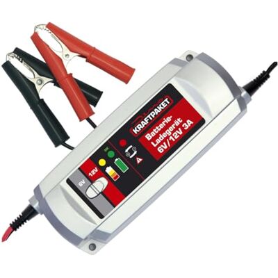 Dino KRAFTPAKET Inteligentní a automatická nabíječka baterií 3A-6 V/12 V / pro olovo-kyselinu, gelová baterie / nabíječka do auta do auta, motocyklu, malé dodávky, osobní automobily, veterány, Dino KRAFTPAKET Inteligentní a automatická nabíječka baterií 3A-6 V/12 V / pro olovo-kyselinu, gelová baterie / nabíječka do auta do auta, motocyklu, malé dodávky, osobní automobily, veterány,