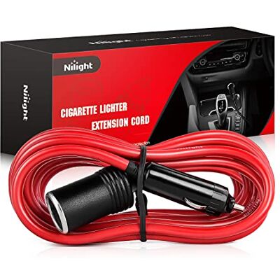 Nilight 10003W prodlužovací kabel, odolný, 12 V-24 V nabíječka do auta s konektorem do zapalovače cigaret, 4,3 m Nilight 10003W prodlužovací kabel, odolný, 12 V-24 V nabíječka do auta s konektorem do zapalovače cigaret, 4,3 m