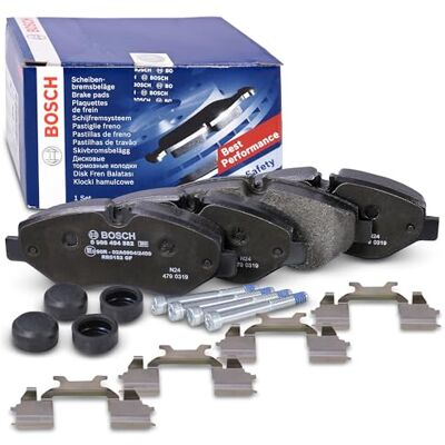 Bosch BP1231 přední brzdové destičky do auta kvalita pro tiché brzdění s minimálním množstvím prachu certifikace ECE-R90 bez mědi 1 sada se 4 brzdovými destičkami s příslušenstvím Bosch BP1231 přední brzdové destičky do auta kvalita pro tiché brzdění s minimálním množstvím prachu certifikace ECE-R90 bez mědi 1 sada se 4 brzdovými destičkami s příslušenstvím