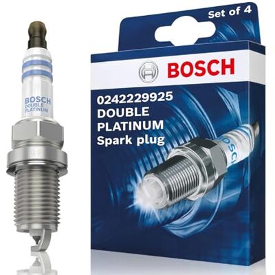 Bosch Double Platinum 0242229925 (+45), Zündkerzen 4er-Set für ein zuverlässiges Kaltstartverhalten und lange Lebensdauer mit robustem Design Bosch Double Platinum 0242229925 (+45), Zündkerzen 4er-Set für ein zuverlässiges Kaltstartverhalten und lange Lebensdauer mit robustem Design