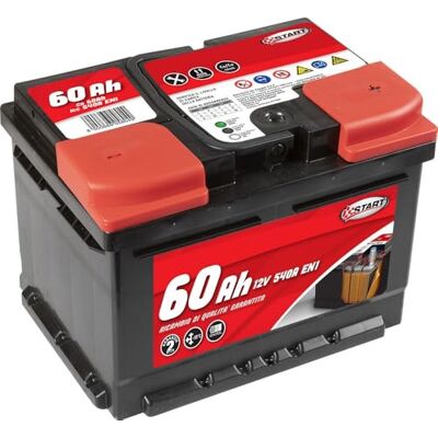 START Autobaterie 60 AH 12 V 540 A kladný pól vpravo L2 kazeta START Autobaterie 60 AH 12 V 540 A kladný pól vpravo L2 kazeta