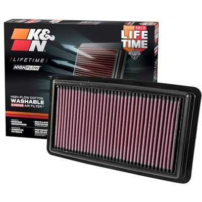 K&N 33-5041 Omyvatelný a opakovaně použitelný vzduchový filtr do auta, červený, červený K&N 33-5041 Omyvatelný a opakovaně použitelný vzduchový filtr do auta, červený, červený