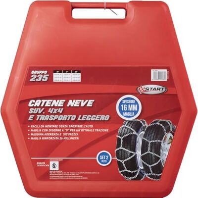 START Zweiteilige 16MM Gruppe 235 Schneeketten Für Geländewagen Und Leichte Transportfahrzeuge START Zweiteilige 16MM Gruppe 235 Schneeketten Für Geländewagen Und Leichte Transportfahrzeuge