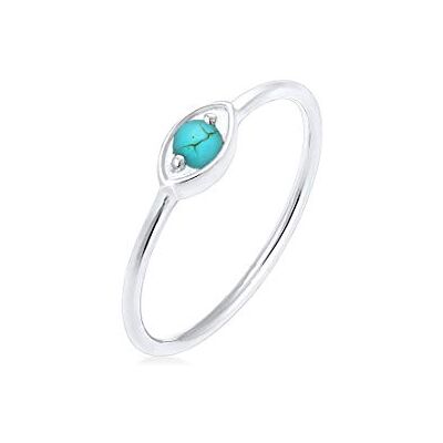 Elli Dámský pravý šperk prsten Evil Eye symbol talisman s howlitským drahokamem ze sterlingového stříbra 925, Mincovní stříbro, Iolit Elli Dámský pravý šperk prsten Evil Eye symbol talisman s howlitským drahokamem ze sterlingového stříbra 925, Mincovní stříbro, Iolit