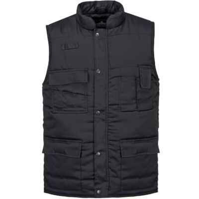 Portwest S414 Shetland vesta polyester-bavlna 8 kapes zima bez rukávů černá, XL, kapsa na mobil a vnitřní kapsa, stojací límec, zip, normální velikost, lišta s patentkami, vatovaná Portwest S414 Shetland vesta polyester-bavlna 8 kapes zima bez rukávů černá, XL, kapsa na mobil a vnitřní kapsa, stojací límec, zip, normální velikost, lišta s patentkami, vatovaná