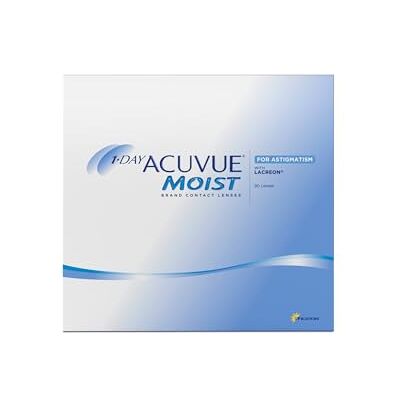 Acuvue MOIST 1-DAY for Astigmatism Denní kontaktní čočky -1. 75 dpt, Cyl -0,75, Ach 180 & BC 8. 5 – UV ochrana, hydratační & příjemný pocit při nošení – 90 čoček Acuvue MOIST 1-DAY for Astigmatism Denní kontaktní čočky -1. 75 dpt, Cyl -0,75, Ach 180 & BC 8. 5 – UV ochrana, hydratační & příjemný pocit při nošení – 90 čoček
