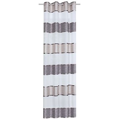 Home Fashion Závěs s očky příčné pruhy, polyester, kámen, 245 x 140 cm, 1 jednotka Home Fashion Závěs s očky příčné pruhy, polyester, kámen, 245 x 140 cm, 1 jednotka
