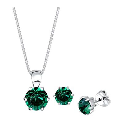 Elli Sada šperků dámská Basic elegantní s krystaly zelená Elli Sada šperků dámská Basic elegantní s krystaly zelená