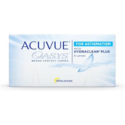 Acuvue OASYS for Astigmatism kontaktní čočky – 2týdenní čočky pro den a noc s -2 dpt, Cyl -0,75, Ach 100 a BC 8.6 – UV ochrana, ochrana proti vysychání a komfortní pocit při nošení – 6 čoček Acuvue OASYS for Astigmatism kontaktní čočky – 2týdenní čočky pro den a noc s -2 dpt, Cyl -0,75, Ach 100 a BC 8.6 – UV ochrana, ochrana proti vysychání a komfortní pocit při nošení – 6 čoček