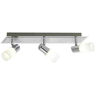 Trio-Leuchten Trio světla LED lišta hliník kartáčovaný/chrom, sklo bílé setřené, včetně 3x 5W LED, šířka: 50 cm 821410305 Trio-Leuchten Trio světla LED lišta hliník kartáčovaný/chrom, sklo bílé setřené, včetně 3x 5W LED, šířka: 50 cm 821410305