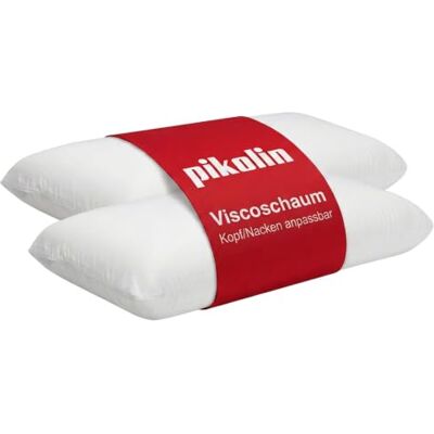 PIKOLIN Home Balení 2 viskoelastických polštářů s dvojitým potahem, střední pevnost, 35 x 70 cm, výška 12 cm PIKOLIN Home Balení 2 viskoelastických polštářů s dvojitým potahem, střední pevnost, 35 x 70 cm, výška 12 cm