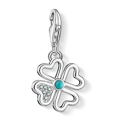 THOMAS SABO Přívěsek se čtyřlístkem Charm Club 925 sterlingové stříbro 1448-405-14, Sterlingové stříbro, Kubická zirkonie THOMAS SABO Přívěsek se čtyřlístkem Charm Club 925 sterlingové stříbro 1448-405-14, Sterlingové stříbro, Kubická zirkonie