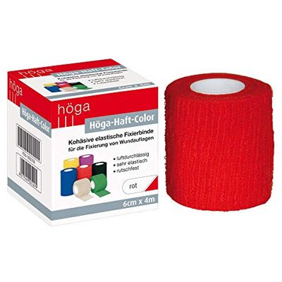 Höga Barva přilnavá červená 6 cm x 4 m natažená, bezpečná (samolepicí) elastická fixační obvaz, balení 2 ks (2 x 1 kus) Höga Barva přilnavá červená 6 cm x 4 m natažená, bezpečná (samolepicí) elastická fixační obvaz, balení 2 ks (2 x 1 kus)