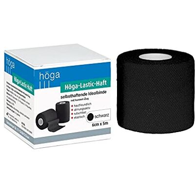 Höga -Lastic-Haft schwarze kohäsive Idealbinde mit kurzem Zug, samolepicí (soudržná) ideální obvaz s krátkým tahem, natažená 6 cm × 5 m, velká Höga -Lastic-Haft schwarze kohäsive Idealbinde mit kurzem Zug, samolepicí (soudržná) ideální obvaz s krátkým tahem, natažená 6 cm × 5 m, velká