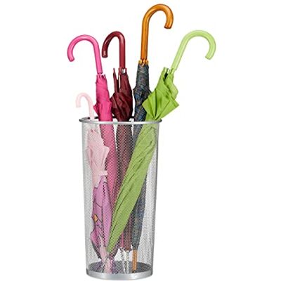 Relaxdays Stojan na slunečník kov, kulatý držák slunečníku z proutěného pletiva, držák na hole univerzální, Ø 26 cm, výška 50 cm, stříbrný Relaxdays Stojan na slunečník kov, kulatý držák slunečníku z proutěného pletiva, držák na hole univerzální, Ø 26 cm, výška 50 cm, stříbrný
