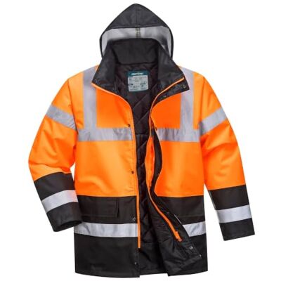 Portwest S467 dvoubarevná výstražná dopravní bunda Mnoho kapes větruodolná Oranžová/černá, 2XL, EN ISO 20471 třída 3, EN 342, potažený PU 100% polyester, tkanina Oxford 300D, skryté pouzdro na mobil Portwest S467 dvoubarevná výstražná dopravní bunda Mnoho kapes větruodolná Oranžová/černá, 2XL, EN ISO 20471 třída 3, EN 342, potažený PU 100% polyester, tkanina Oxford 300D, skryté pouzdro na mobil