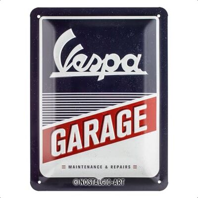 ART Retro plechový štít, 15 x 20 cm, Vespa – garáž ART Retro plechový štít, 15 x 20 cm, Vespa – garáž