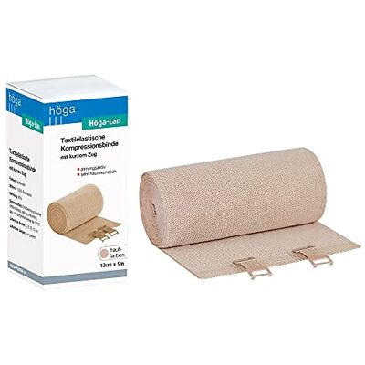 Höga Lan, textilní elastická kompresní obvaz s krátkým tahem 12 cm x 5 m natažená – velmi příjemná na dotyk, prodyšná, elastická, pratelná Höga Lan, textilní elastická kompresní obvaz s krátkým tahem 12 cm x 5 m natažená – velmi příjemná na dotyk, prodyšná, elastická, pratelná
