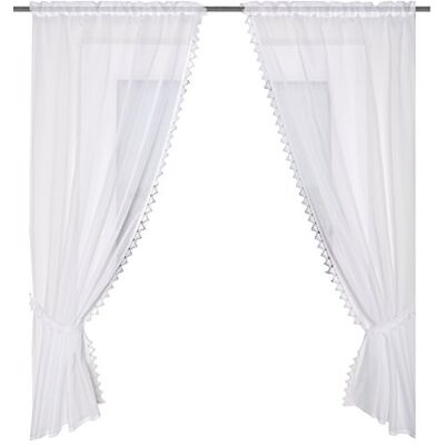 Home Fashion 046/394-0105 125X0075CM Raffgarnitur Batist, Stoffweiß, 125 x 75 cm Home Fashion 046/394-0105 125X0075CM Raffgarnitur Batist, Stoffweiß, 125 x 75 cm