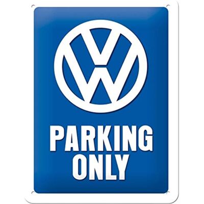 ART Retro plechový štítek, 15 x 20 cm, VW – Parking Only – nápad na dárek Volkswagen, originální licenční produkt (OLP), z kovu, dekorace do dílny ve vintage designu, plechové cedule rčení ART Retro plechový štítek, 15 x 20 cm, VW – Parking Only – nápad na dárek Volkswagen, originální licenční produkt (OLP), z kovu, dekorace do dílny ve vintage designu, plechové cedule rčení