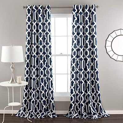 Lush Decor Edward Verdunkeln Fenster Závěs Panel, 84 x 52, (Set von 2) Navy Lush Decor Edward Verdunkeln Fenster Závěs Panel, 84 x 52, (Set von 2) Navy