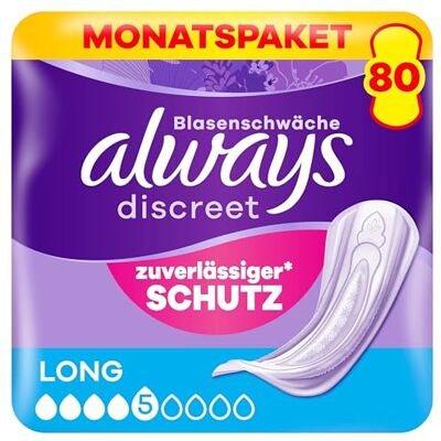Discreet Vložky Long měsíční balíček 80 vložek, 8 x 10 kusů Discreet Vložky Long měsíční balíček 80 vložek, 8 x 10 kusů