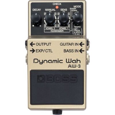 Boss Kytarový pedál AW-3 Dynamic Wah, dynamické zvuky Wah s integrovaným zvukem lidského hlasu založené na novém režimu "Humanizer Boss Kytarový pedál AW-3 Dynamic Wah, dynamické zvuky Wah s integrovaným zvukem lidského hlasu založené na novém režimu "Humanizer