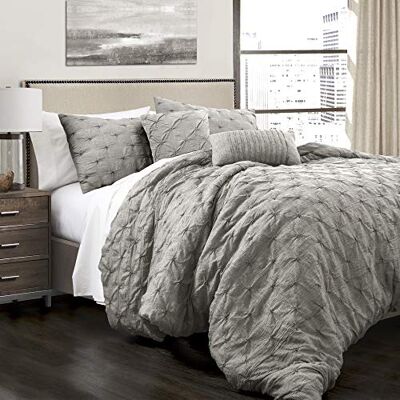 Lush Decor Shabby-Chic Ravello, Polypropylen, Grau, King Lush Decor Shabby-Chic Ravello, Polypropylen, Grau, King