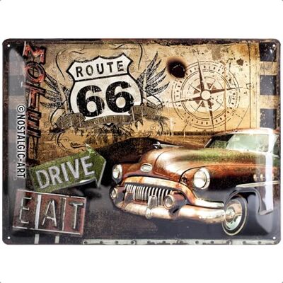 ART Retro plechový štít, 30 x 40 cm, Route 66 – Road Trip ART Retro plechový štít, 30 x 40 cm, Route 66 – Road Trip