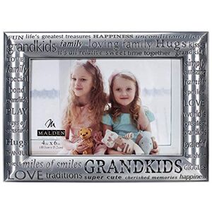 Malden International Designs modernem Zinn Druckguss Metall Grandkids Expressions Bilderrahmen, 4 x 6, Silber Malden International Designs modernem Zinn Druckguss Metall Grandkids Expressions Bilderrahmen, 4 x 6, Silber