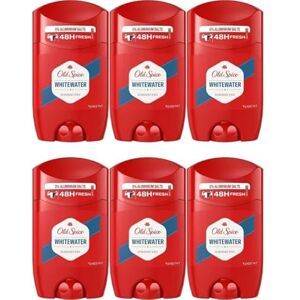 Old Spice Whitewater deodorant Stick, balení 6 ks (6 x 50 ml), deodorant bez hliníku pro muže, pánský deodorant s dlouhotrvající vůní Old Spice Whitewater deodorant Stick, balení 6 ks (6 x 50 ml), deodorant bez hliníku pro muže, pánský deodorant s dlouhotrvající vůní