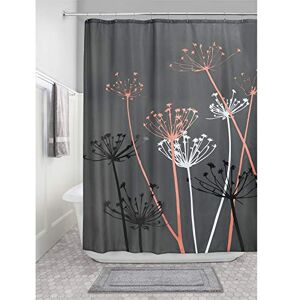 InterDesign iDesign Thistle sprchový závěs, 183 x 183 cm, šedý/korálový, polyester InterDesign iDesign Thistle sprchový závěs, 183 x 183 cm, šedý/korálový, polyester