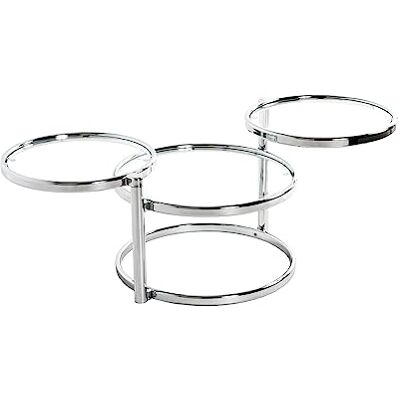 HAKU Konferenční stolek chrom, kov, bezpečnostní sklo rozměry: Š 58-140 x V 43 x H 50 cm, styl: moderní HAKU Konferenční stolek chrom, kov, bezpečnostní sklo rozměry: Š 58-140 x V 43 x H 50 cm, styl: moderní